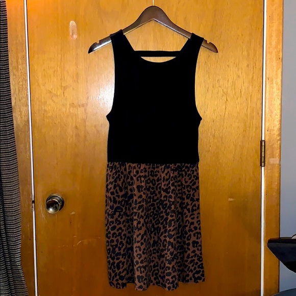 Topshop cotton leopard dress